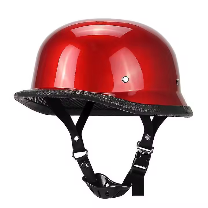 Casco de la motocicleta de cuero Alemán Vintage medium helmet de la motocicleta helmet Abierto moto helmet Piloto dot certificación S-XXL - 1
