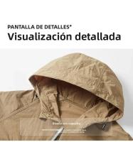 Chaqueta De Running Y Senderismo Para Hombres Con Capucha Y Protección UV50 Zipper Bolsillo Cintura Elástica Ultra Ligera Para Verano - details 16
