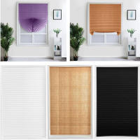 Cortina De Ventana No Tejida Con Pliegues Autoadhesiva Medio Blackout Para Escritorio Y Balcón Sin Cordones Filtración De Luz Cortina Clásica De Poliéster Algodón - details 10