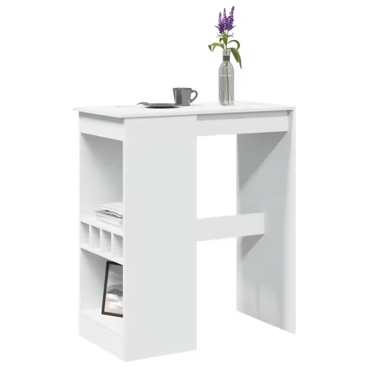 Mesa alta con estantes madera ingeniería 90x47,5x103,5 cm - 1