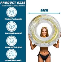 Flotador inflable para Piscina, anillo de Goma para niños y Adultos, flotador inflable con lenceros, ideal para Juegos - details 1