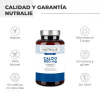 Calcio con Magnesio Vitamina D3-800mg de Carbonato de Calcio - Huesos, Dientes y Músculos - 90 Comprimidos Veganos Nutralie - details 2
