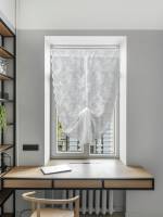 Cortina De Lace Blanca Con Flor Para Cocina Y Dormitorio Estilo Romántico Francés Partition De Tela De Poliéster 100% Para Ventana Instalación En Techo - details 2