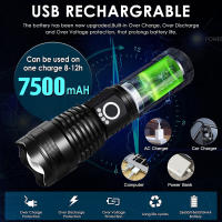 Linterna Táctica Recargable Super Potente LED XHP120 XHP90 Torcha Luz USB Para Camping Y Bricolaje Material De Aluminio - details 16