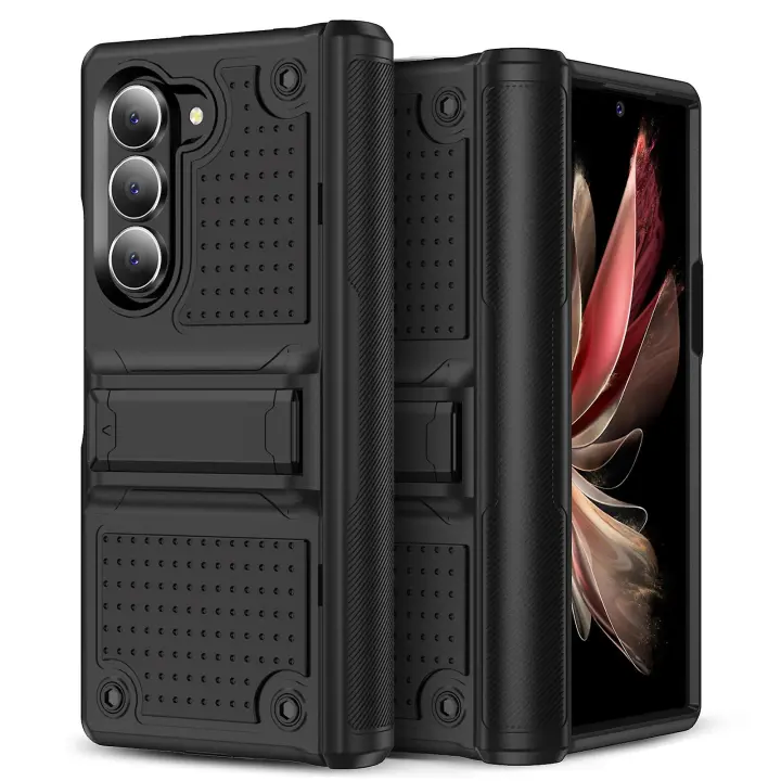 Para Samsung Galaxy Z Fold 6 Funda con Pata de Cabra, Slim Fit A Prueba de Golpes Durable PC Hard Suave TPU Funda a Samsung Galaxy Z Fold6 - 1