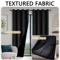 Cortinas De Protección Solar Y Sombreado Total 100% Blackout En Color Sólido Para Dormitorio Y Sala De Estar Material De Poliéster Modernas Y Elegantes - details 19
