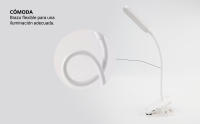 Flexo de Escritorio Blanca con Pinza, 12 LED Ajustables, Iluminación Optimizada - details 3