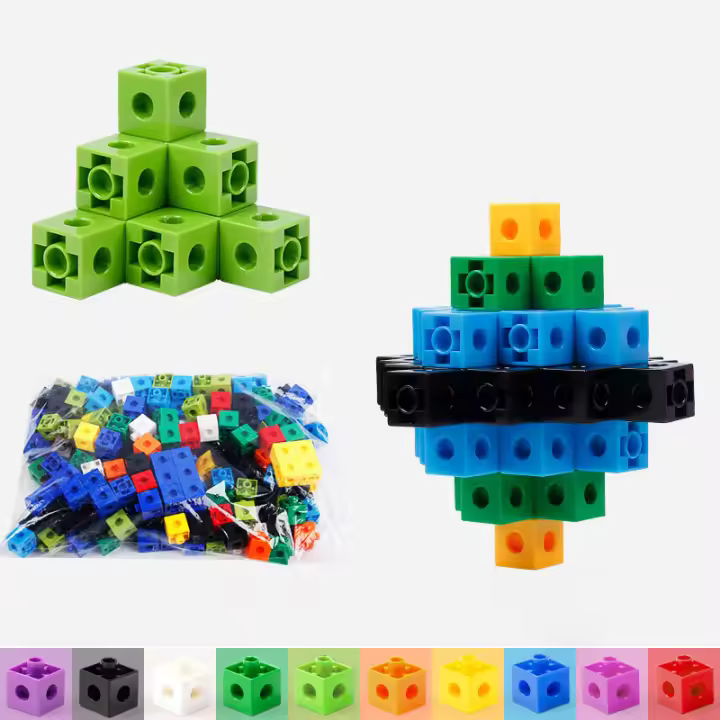 Bloques De Construcción En Forma De Cuadrado Y Cubo Juegos De Rompecabezas Para Niños DIY Asamblea De Modelos Juguetes Educativos Para Edades 3-12 - 1