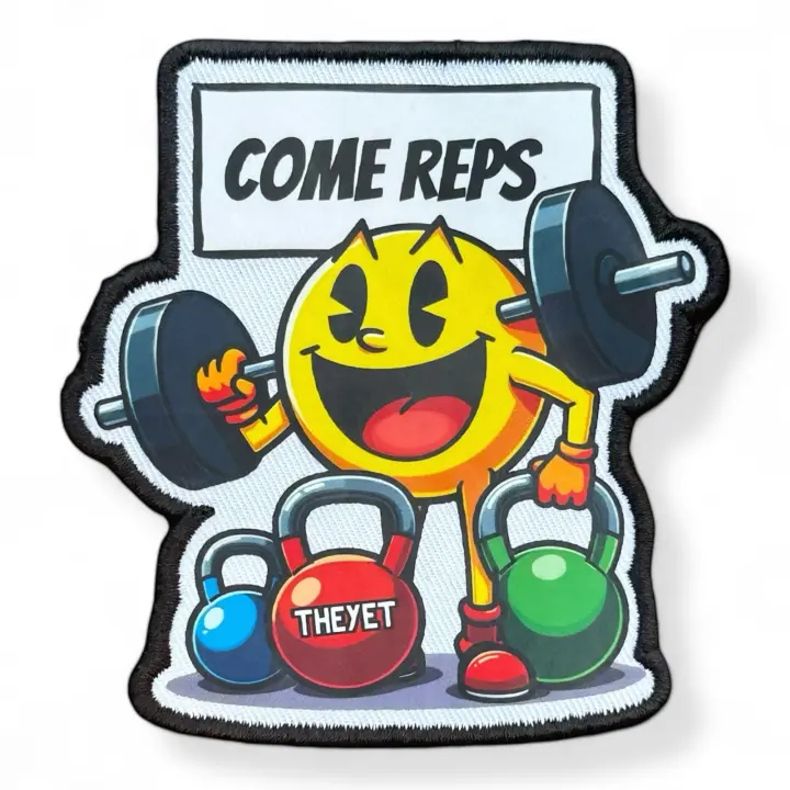 THEYET Parche Velcro CrossFit Bordado e Imán para Mochila Táctica Militar y Chaleco | Accesorio Gym y Cross Training | Insignia Mochila Airsoft Hombre y Mujer Compatible con Velcro - 1