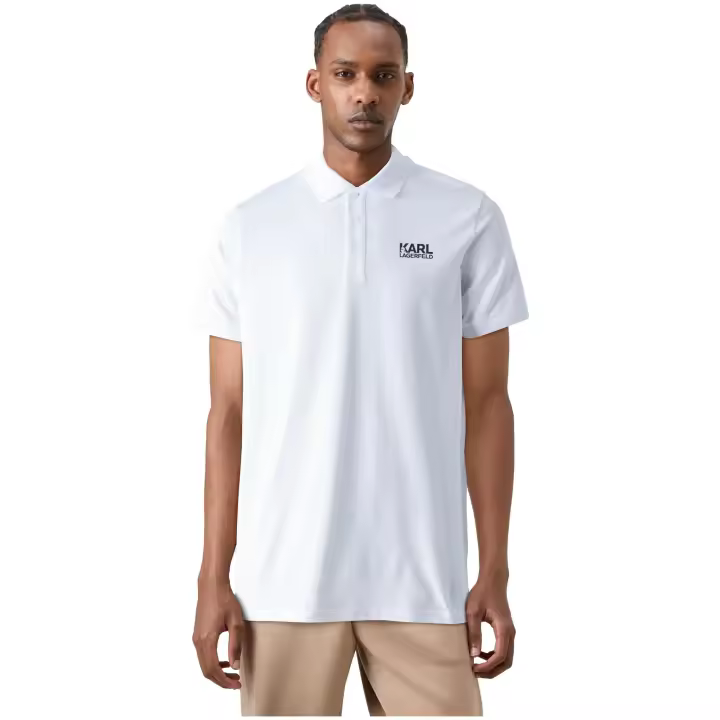 Polo KARL LAGERFELD de Manga Corta con Logo en el Pecho Color Blanco - 1