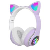 Auriculares Inalámbricos Woukksy Stn-28, Supraaurales, Bluetooth, Orejas de Gato Rosa Negra - details 1