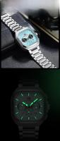 Reloj De Cuarzo Para Hombre MINI FOCUS Con Dial Cuadrado Luminoso Resistente Al Agua Y Fecha Correa De Acero Inoxidable Multifuncional Casual - details 8