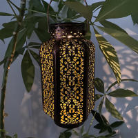 Lámpara Solar LED Retro De Hierro Con Mango Para Decoración De Camino Exterior Luz De Metal Vintage Fuente De Energía Solar - details 3
