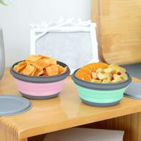 Tazas De Silicona Plegables 3 Piezas Con Tapa Set De Bollos Portátiles Para Almuerzo Eco-amigables Tamaño round - details 7