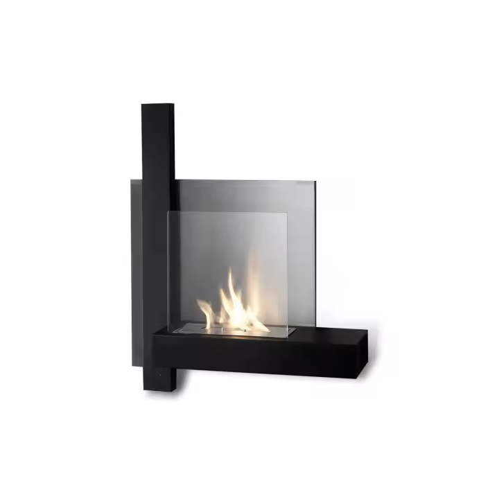 Chasis - Biochimenea de pared de metal negro - 1