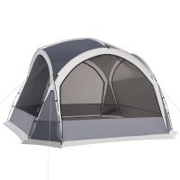Outsunny Carpa Portátil para 6-8 Personas Carpa de Camping con 4 Mosquiteros Gancho y Bolsa de Transporte Anti-UV para Pescar Senderismo 350x350x230 cm Gris y Blanco - details 0