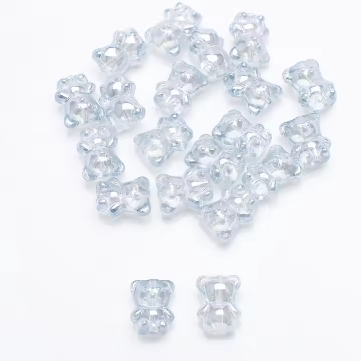20 Pcs Colgantes De Oso Cartoon 12x15MM Bolas De Vidrio Para Creación De Joyas DIY Pendientes Y Pulseras Accesorios De Moda - 1