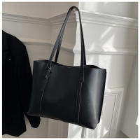 Bolso De Hombro Versátil De Cuero Suave Negro Minimalista Gran Capacidad Bolso De Tote Casual Para Mujer Estilo Inglés - details 23