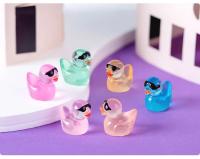 50Pcs Pato Miniatura Luminosa Con Gafas De Resina Para Decoración DIY De Hogar Y Micro Paisaje Figuras De Animales Estilo Pastoral - details 4