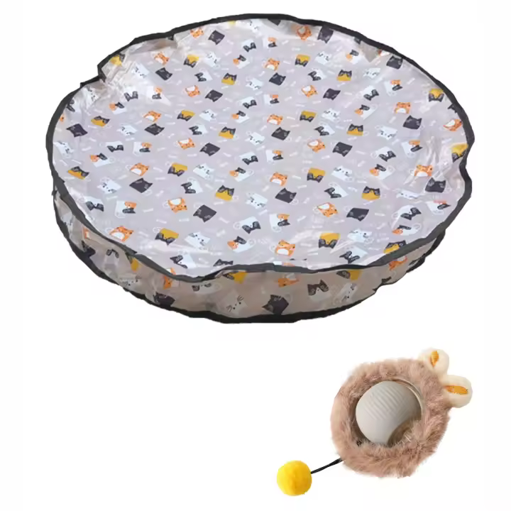 Juguetes Para Gatos Bola Interactiva Moverse Automáticamente Con Tapete De Juego Bola Rodante Rápida Juego De Escondite - 1