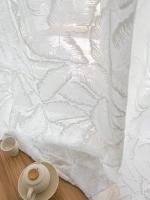 Cortina De Voile Translúcida Romántica Francesa Con Diseño De Flor 3D Para Ventana Cortina De Luz Con Sombreador De Ventana Instalación Lateral Moderno Para Hogar Y Hotel - details 8