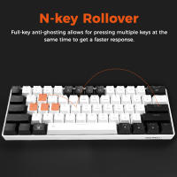 Teclado Mecánico Con Cable DAREU EK861S RGB 61 Teclas Switches Rojos Keycaps ABS N-key Rollover Y Pies Magnéticos - details 2