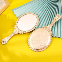 Espejo De Maquillaje Clásico Dorado Portátil Con Mango Grande Personalizable Para Uso Doméstico Y Comercial - details 3