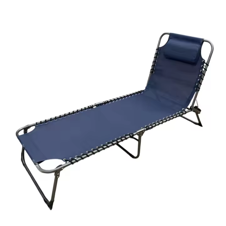 SANCO STORE - pack 2 tumbonas plegables, de tres patas, con cojín y reclinable en diferentes posiciones azul marino - 1