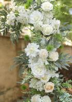 Juego De Flores Artificiales Blancas Y Verdes Rosa Para Novia Decoración De Mesa Central DIY Para Interior Y Exterior - details 0