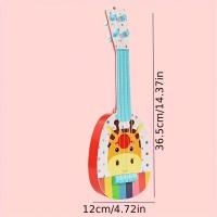 Ukelele Para Niños De 14 Pulgadas Juguete Musical Educativo Engañoso Diseño Amigable Para Principiantes Instrumento Musical De Plástico Para Edad 3-6 Años - details 3