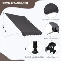 Outsunny Brazo Ajustable 200x150cm Gris Aluminio para Balcón y Terraza - details 1