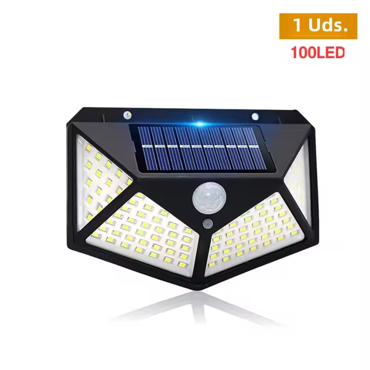 Luces Solares Exterior 256 LED Con Sensor De Movimiento Iluminación Segura IP65 Impermeable Para Exterior Cable De 16,4 Pies - 1