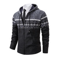Chaqueta De Veludo Para Hombre Con Capucha Estilizada Casual Cierre De Cremallera Manga Completa Abrigo De Otoño E Invierno - details 2