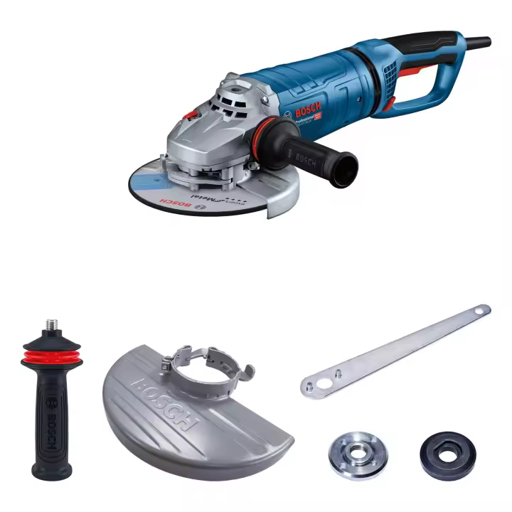 Bosch Professional amoladora angular con cable GWS 27-180 JR (potencia de 2700 W, Ø del disco: 180 mm, con las funciones de KickBack Control y Vibration Control, incl. cubierta protectora) - 1