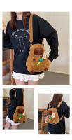 Mochila De Peluche Kawaii Con Capybara Simulación De Flor Y Fruta Para Niños Mochila De Hombro Para Novia Regalo Tamaño 28cm Material Algodón - details 14