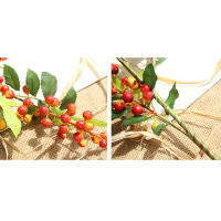 Rama De Bayas Rojas Artificiales De 70CM Adornos De Árbol De Navidad Flores De Imitación De Hollejo Para Decoración Doméstica DIY - details 5