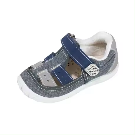 Sandalias de lona con dos tiras intercaladas y velcro, de Lonettes Zapy for kids - 1
