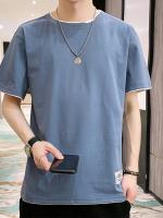 Camiseta De Verano Para Hombre Con Letras Y Bordados En Contraste 2 En 1 Algodón Camiseta Basic Sencilla Manga Corta Estilo Casual - details 6