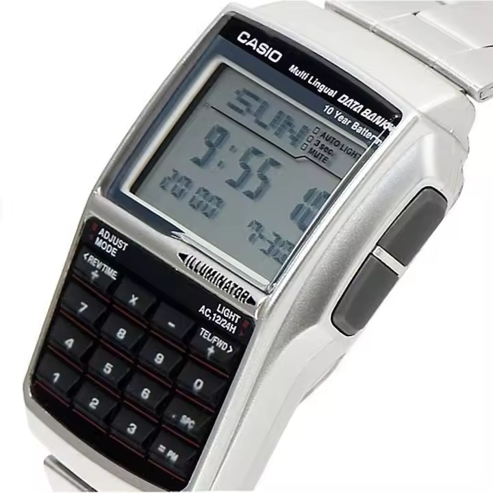 reloj hombre Casio Databank DBC-32D-1A Calculadora - Convertidor de Divisas - 5 alarmas - función despertador - correa acero - 1