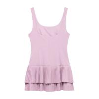 Vestido Mini Plegado TRAF 2025 Para Mujer Jumpsuit Sin Espalda Con Tirantes Playa Sexy Y Club Polyester Cierre De Cremallera - details 2