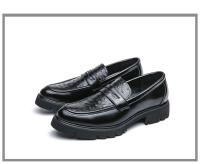 Zapatos Casuales De Cuero Para Hombres 2024 Nuevos Con Suela Gruesa Estilo Negocios Slip-On Loafers Moda Británica Zapatos Adultos No Impermeables Transpirables Talla Verdadera - details 6