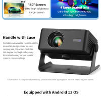 Proyector Portátil AUN A32 pro Android 13 Mini LED 3D WIFI Para Teléfono Y Computadora Video 4K Película 1080P Teatro En Casa - details 4