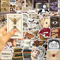 50pcs Pegatinas De Academia Oscuro Aesthetic Anime Para Laptop Cuaderno Teléfono Decoración Vintage PVC Impermeable Para Jóvenes De 14 Años Y Más - details 12