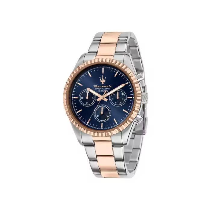Maserati Reloj Hombre Competizione 43mm Mul Blue Dial Ss+rg Br Acero 10 Atm - 1
