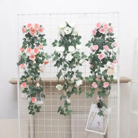 105cm Rosas Artificiales En Valla De Rotura Decoración De Plantas Falsas Para Casa Accesorios De Arco Para Boda Adornos Colgantes Para Pared - details 2