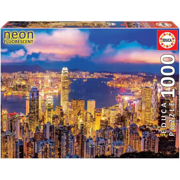 Educa - Hong Kong ´Neon´ Puzzle, 1000 Piezas, Multicolor (18462) - 1