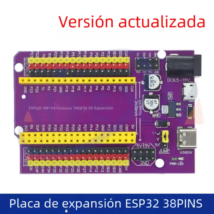Placa De Desarrollo ESP32 Tipo-C/Micro USB CP2102 WiFi Bluetooth Doble Kernel Placa De Expansión ESP-WROOM-32 38 Pines - 1