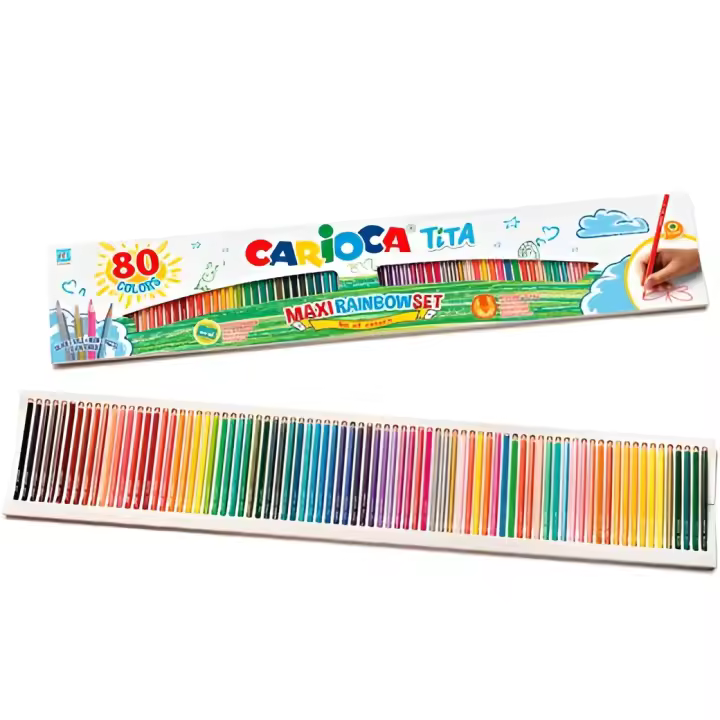 Carioca lápices de colores tita maxi rainbow estuche 80u surtidos - 1