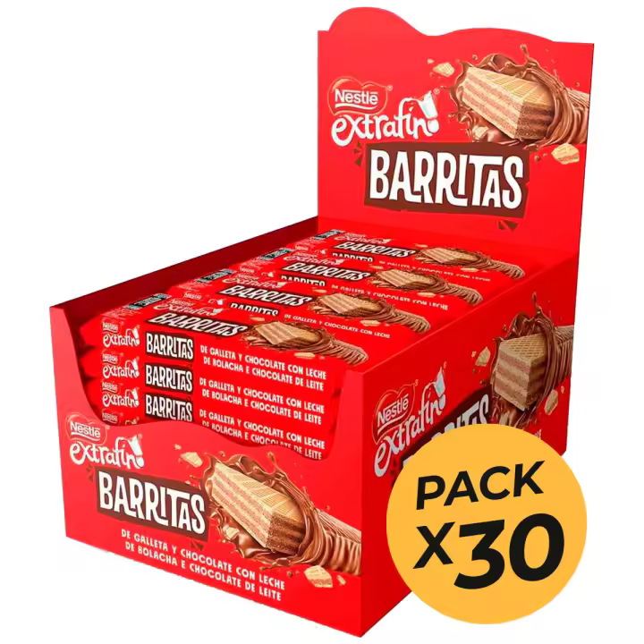 Barritas Chocolate Nestle 30 Unid x 34 gramos - Crunch - MilkyBar - Chocolate con leche - 1