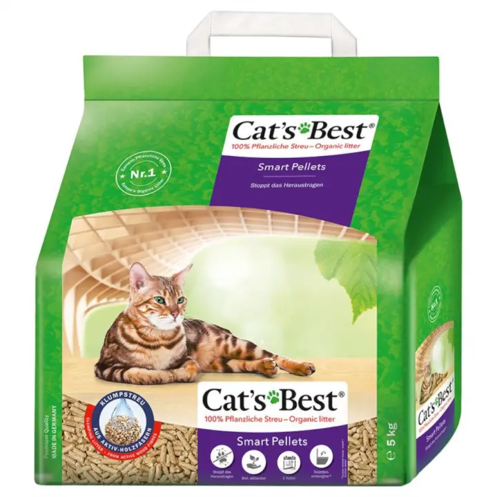 Cat's Best Smart Pellets 5 kg (10L) | Arena para Gatos Antipolvo, Aglomerante, Biodegradable y de Madera Certificada PEFC - 1